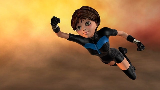 Imagen de servicio. Renderizado 3D de una heroína.